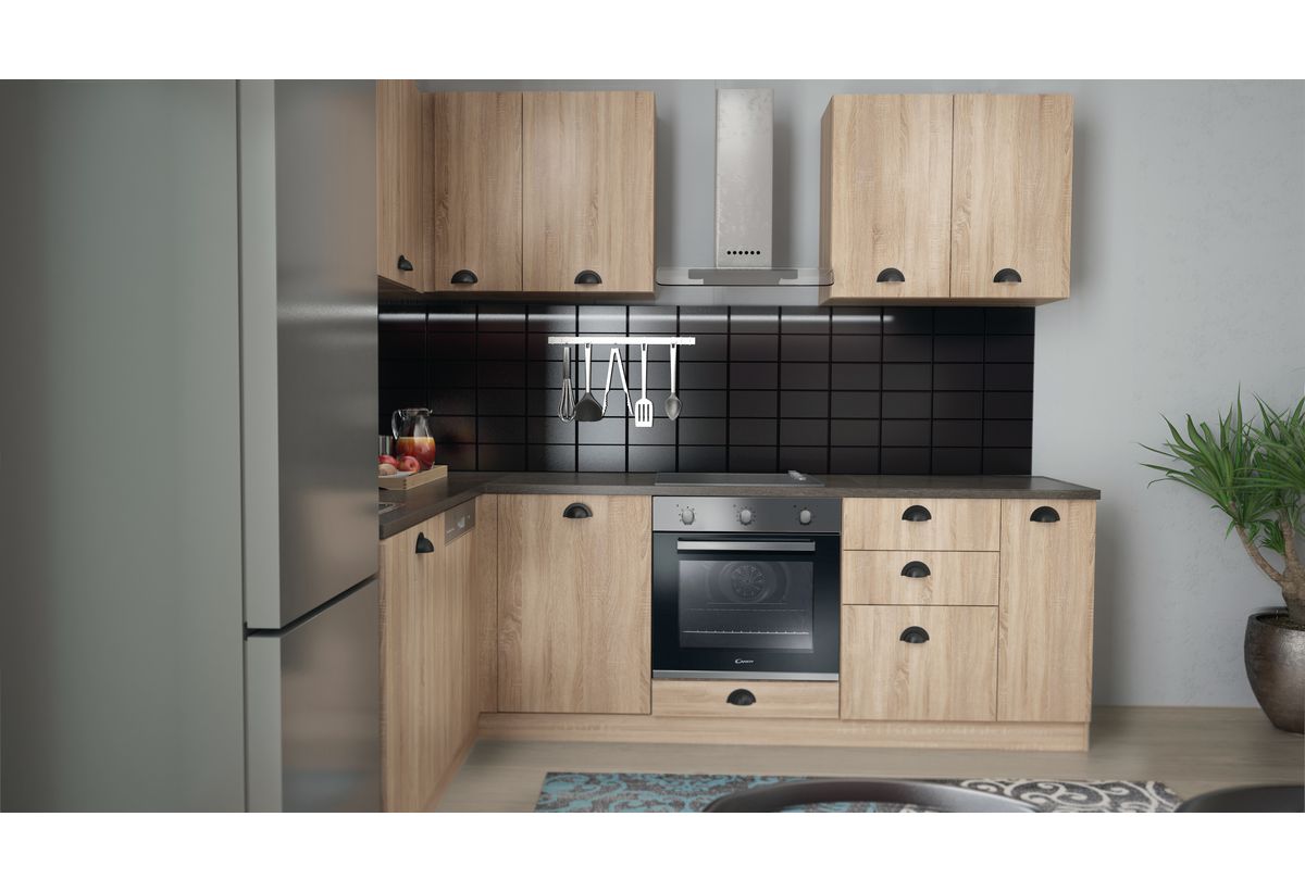 Απεικονίζονται τα ντουλάπια βάσης της Nevra Κουζίνας για εντοιχιζόμενες συσκευές.